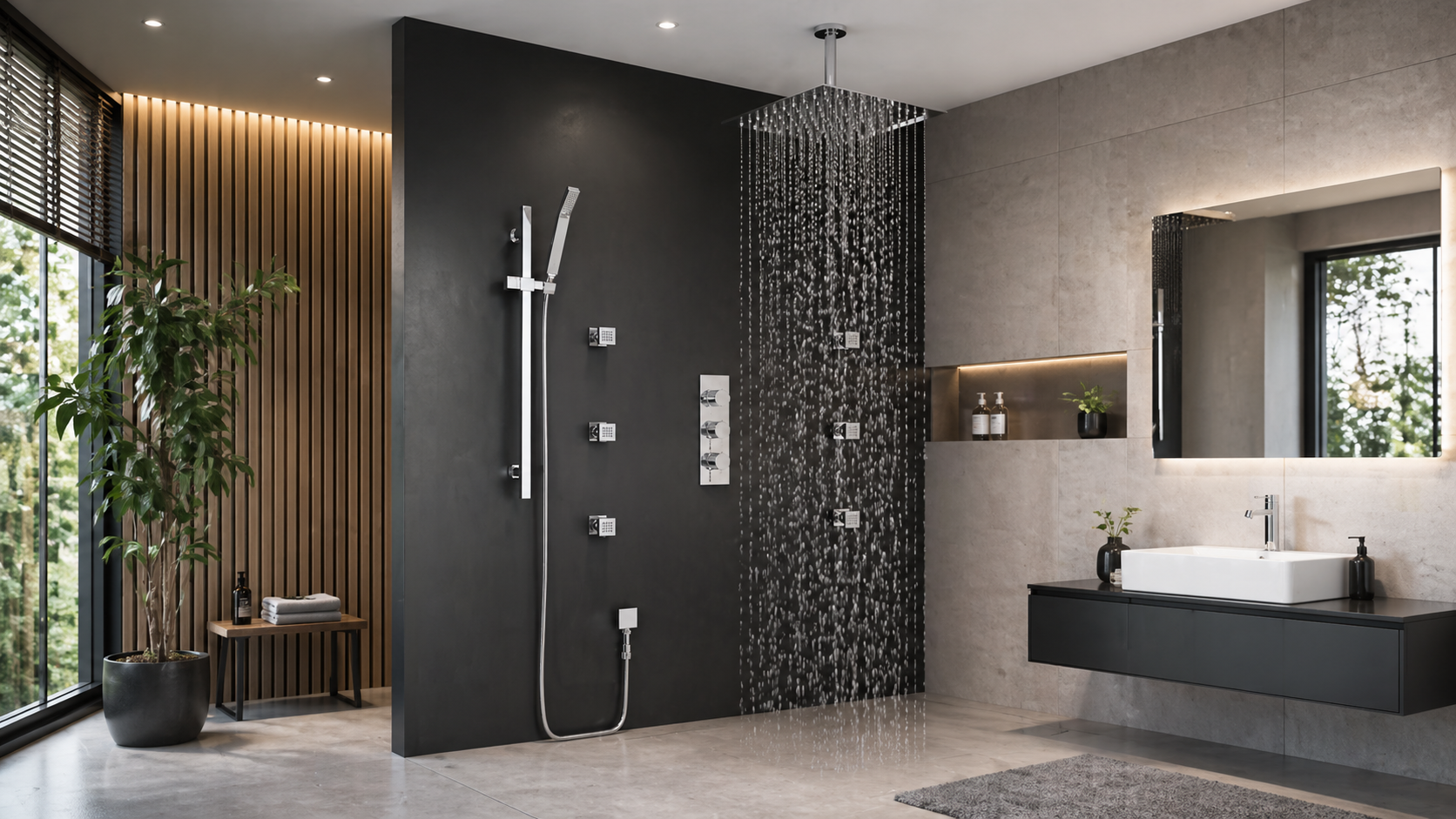 Square Shower Heads, Round Showerheads and Rain Shower Head System